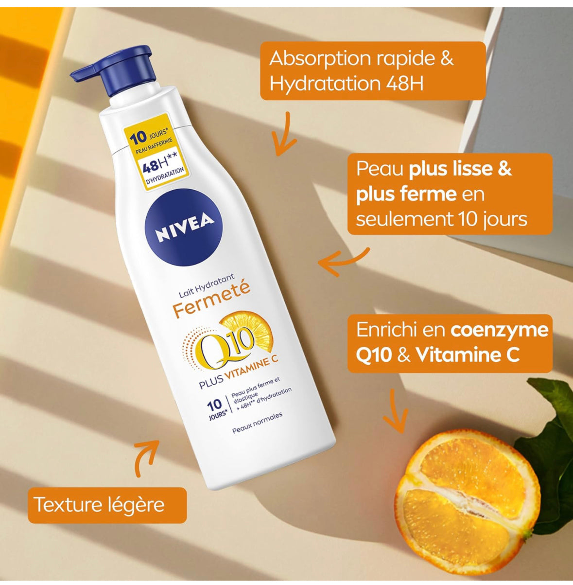 Nivea lait hydratant corps fermeté Q10 + vitaminC 250ml