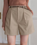 Dazy short plissé taille haute avec des poches