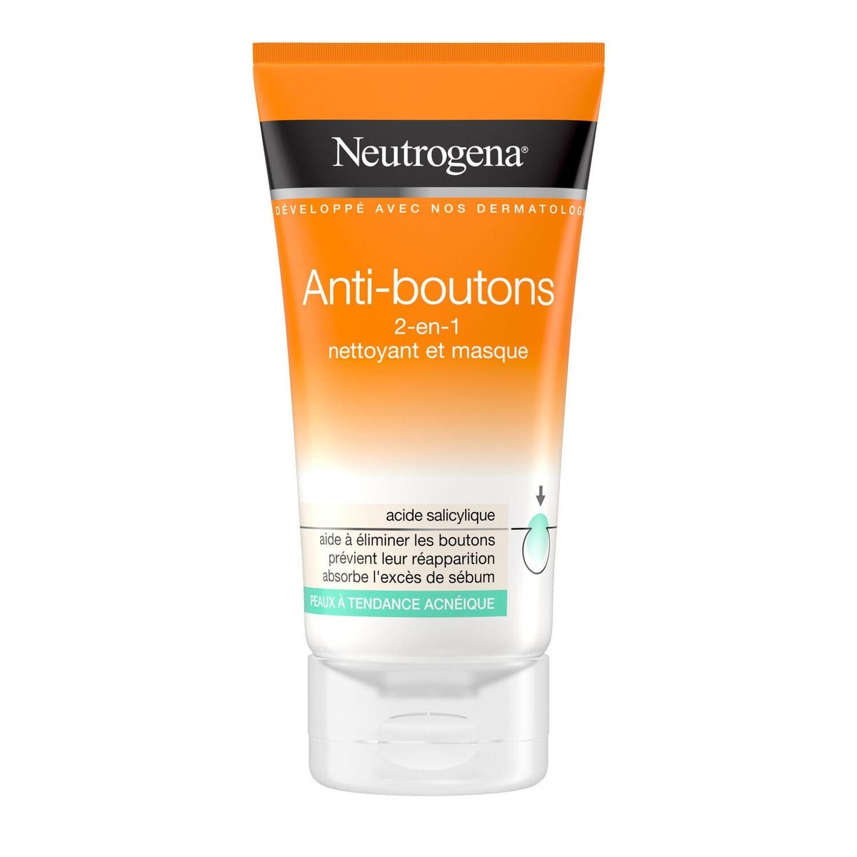 Anti-Boutons 2-en-1 Nettoyant et Masque 150 ml